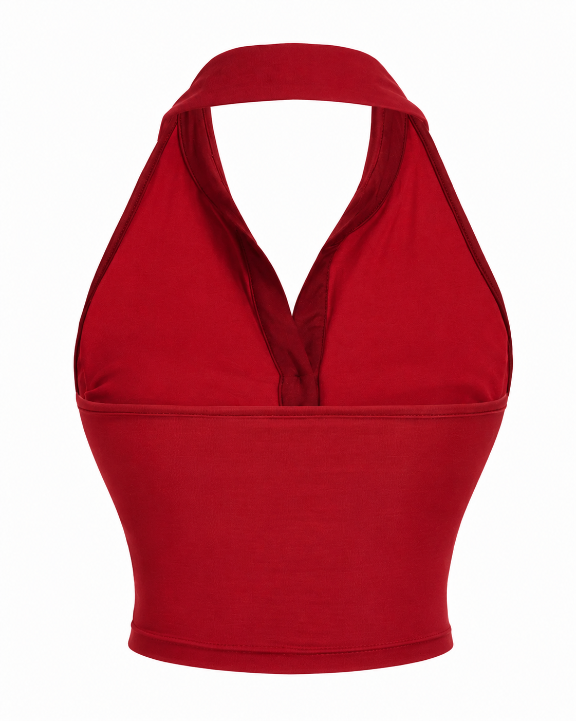 Women's Red Halter Neck Crop Top | Sleeveless Fitted Top