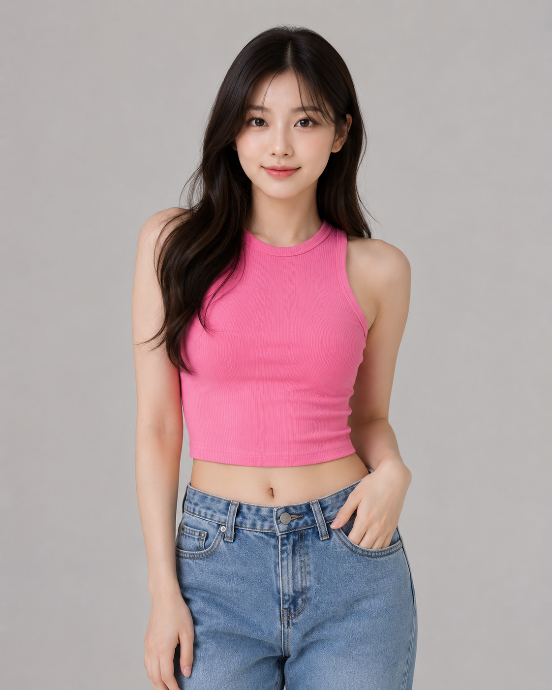 Women's Burgundy or Pink Ribbed Crop Tank Top | Sleeveless Slim Fit Top