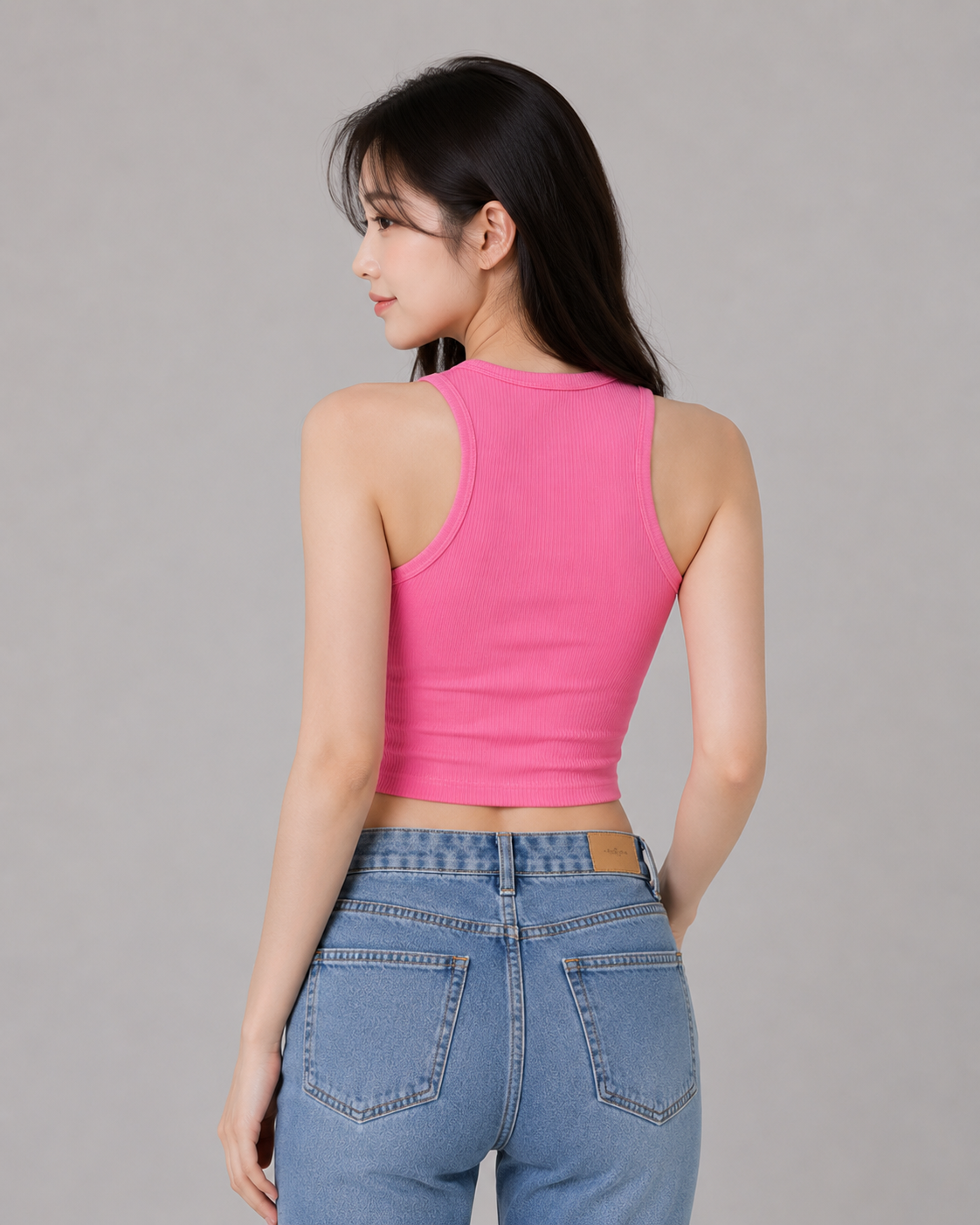 Women's Burgundy or Pink Ribbed Crop Tank Top | Sleeveless Slim Fit Top