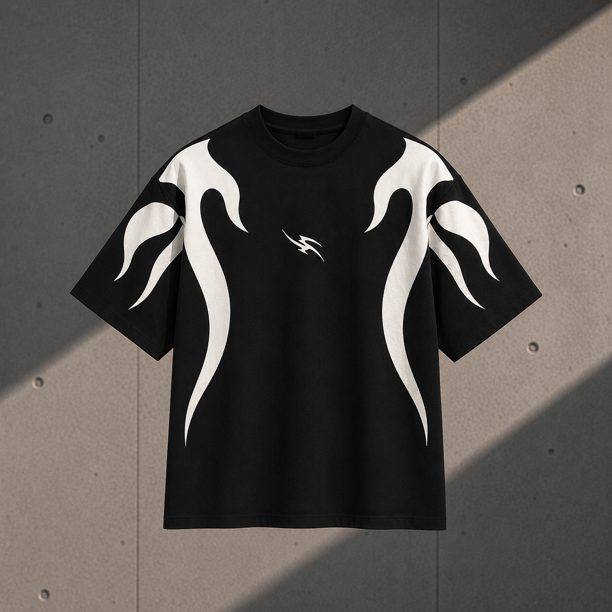 Inferno Wave Oversized T-Shirt for Men | Premium Black Streetwear Tee