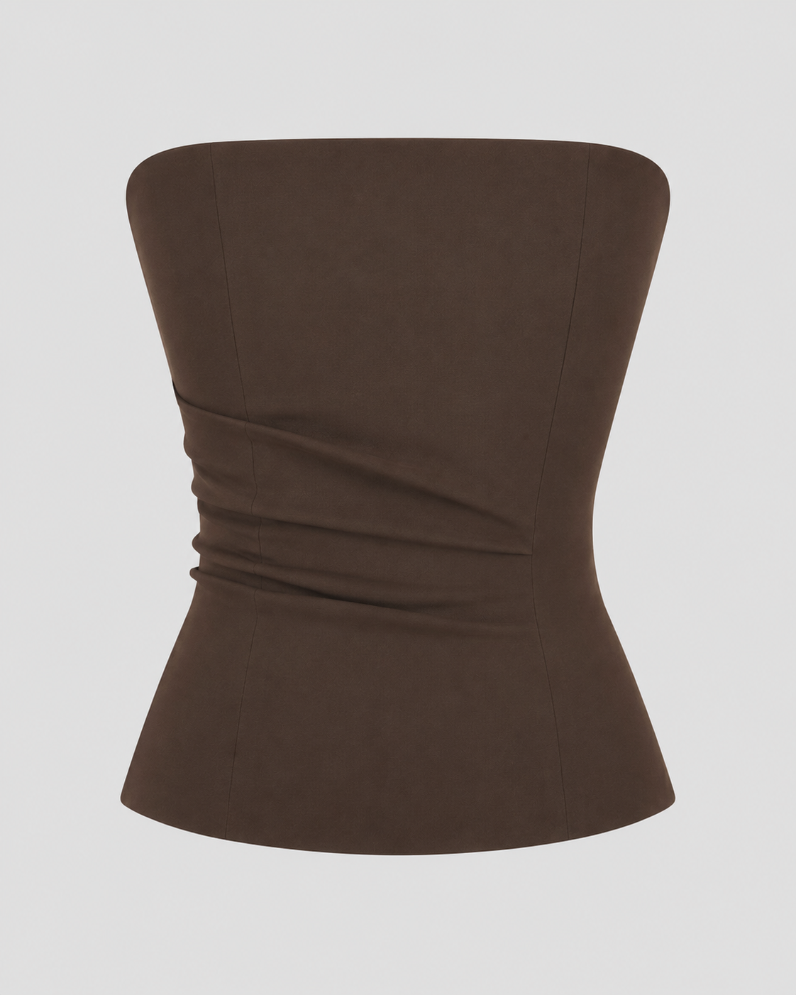Mocha Draped Strapless Corset Top | Elegant Women's Party Wear
